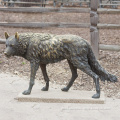 Outdoor Garden Metal Material  Bronze Life Size Wolf Statues
